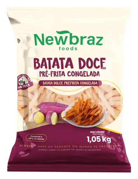 BATATA DOCE NEWBRAZ PRE FRITA CONG 1,05KG CX10,5KG
