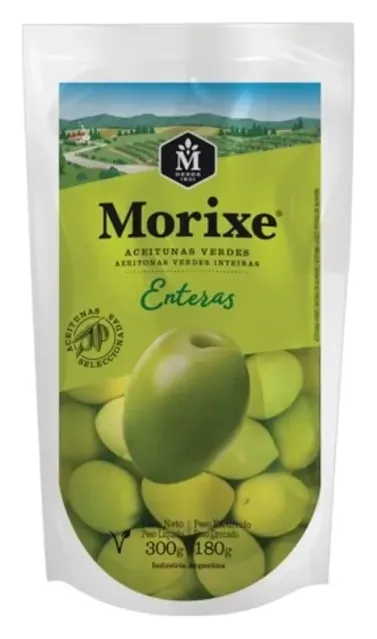 AZEITONAS VERDES S/CAROCO SACHE MORIXE 180G/80G CX 16UN