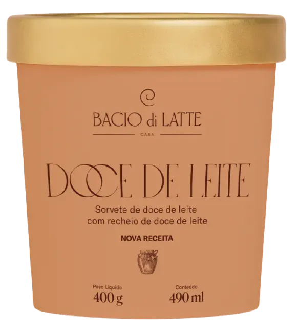 GELATO DOCE DE LEITE BACIO DI LATTE 490ML CX 8UN