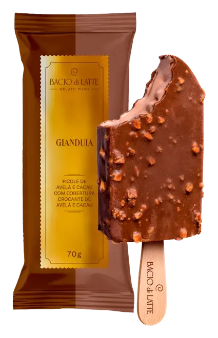 PICOLE GIANDUIA COM COBERTURA 70G BACIO DI LATTE CX 16UN