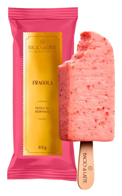 PICOLE FRAGOLA(MORANGO) 65G BACIO DI LATTE CX 18UN
