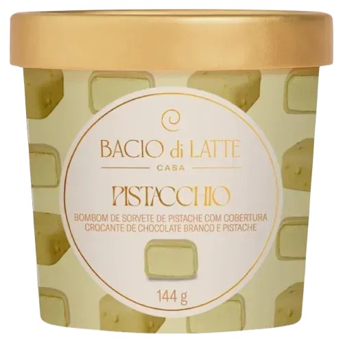 BOMBOM DE SORVETE PISTACCHIO BACIO DI LATTE 144G CX 8UN