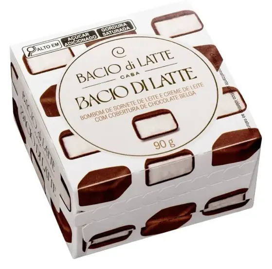 BOMBOM DE SORVETE BACIO DI LATTE 90G CX 12UN
