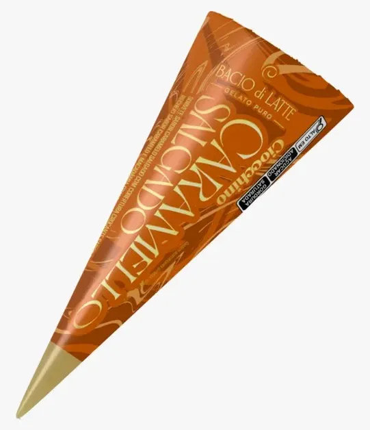 CONE CIOCCHINO CARAMELLO SALGADO BACIO DI LATTE 75G CX 18UN