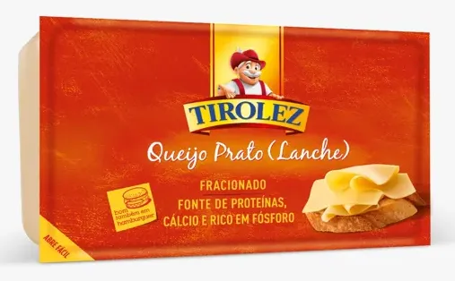 QUEIJO PRATO LANCHE TIROLEZ 380G CX 9,12KG