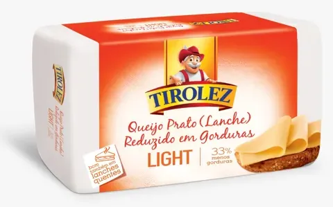 QUEIJO PRATO LIGHT TIROLEZ 3,6KG CX 14,4KG