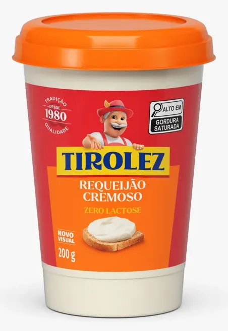 REQUEIJAO ZERO LACTOSE TIROLEZ COPO 200G CX 12UN
