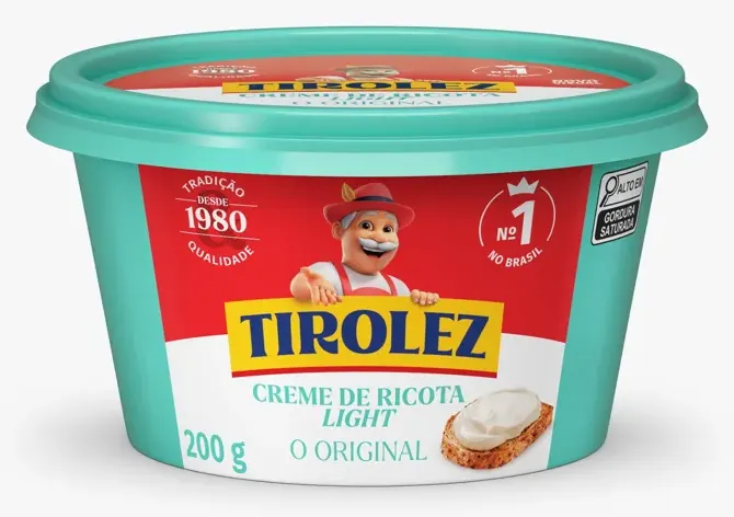 CREME DE RICOTA LIGHT TIROLEZ 200G CX 16UN