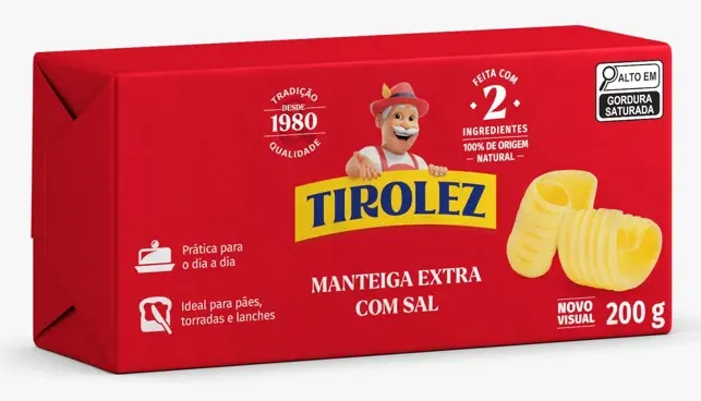 MANTEIGA COM SAL TIROLEZ TABLETE 200G CX 12UN