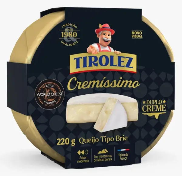 QUEIJO BRIE CREMISSIMO TIROLEZ 220G CX 8UN
