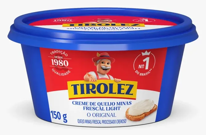 CREME DE QUEIJO MINAS FRESCAL LIGHT TIROLEZ 150G CX 16UN