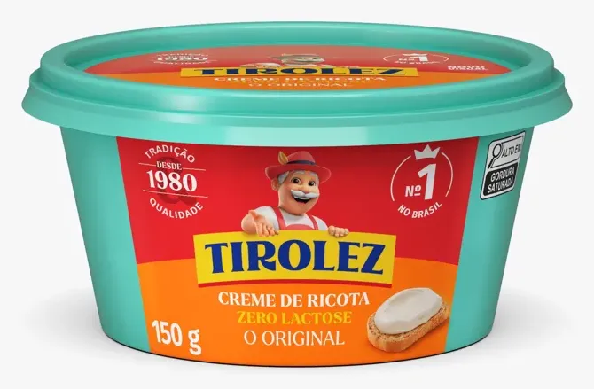 CREME DE RICOTA ZERO LACTOSE TIROLEZ 150G CX 16UN