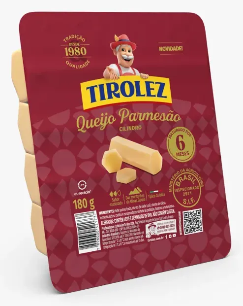 QUEIJO PARMESAO CILINDRO TIROLEZ 180G CX 30UN