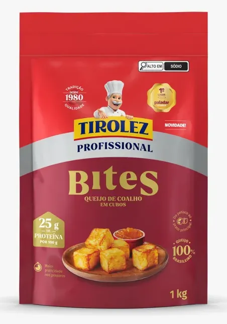 QUEIJO DE COALHO BITES TIROLEZ 1KG CX 4UN