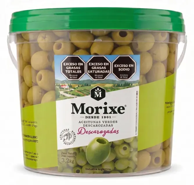 AZEITONAS VERDES S/ CAROÇO MORIXE BALDE 3,2KG/1,8KG