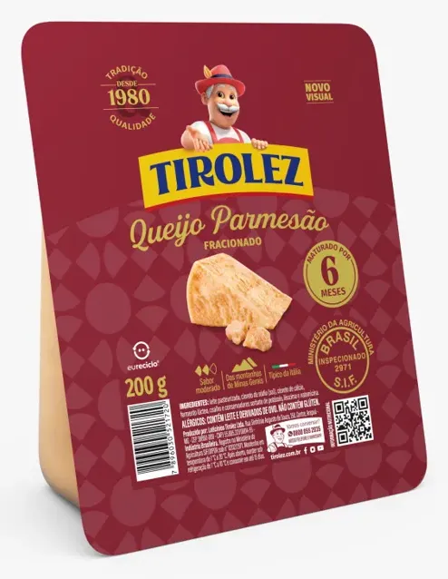 QUEIJO PARMESAO FRACIONADO MATURADO 6M TIROLEZ 200G CX 24UN